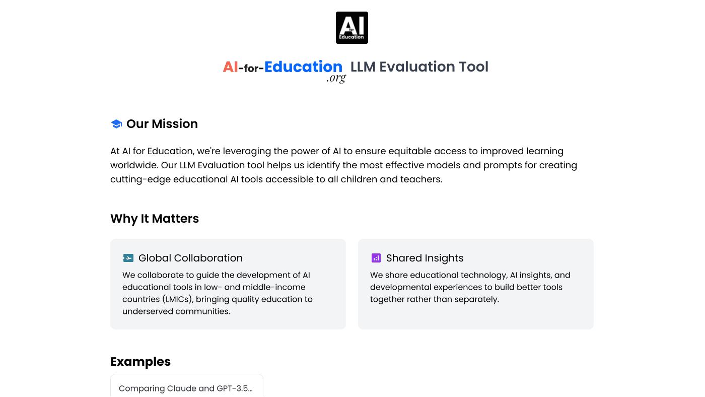 LLM Comparison Tool screenshot